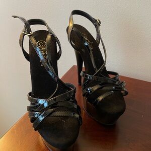 Pleasers black strappy heels